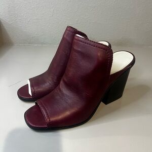 1. State Burgundy Open-Toe Mules, New condition, size 10
